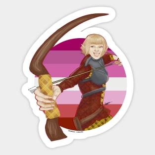 Sera and Lesbian Pride Flag Sticker